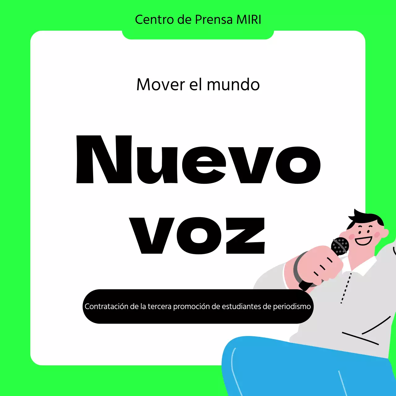 Un simple llamamiento a los periodistas universitarios de verde lima y negro