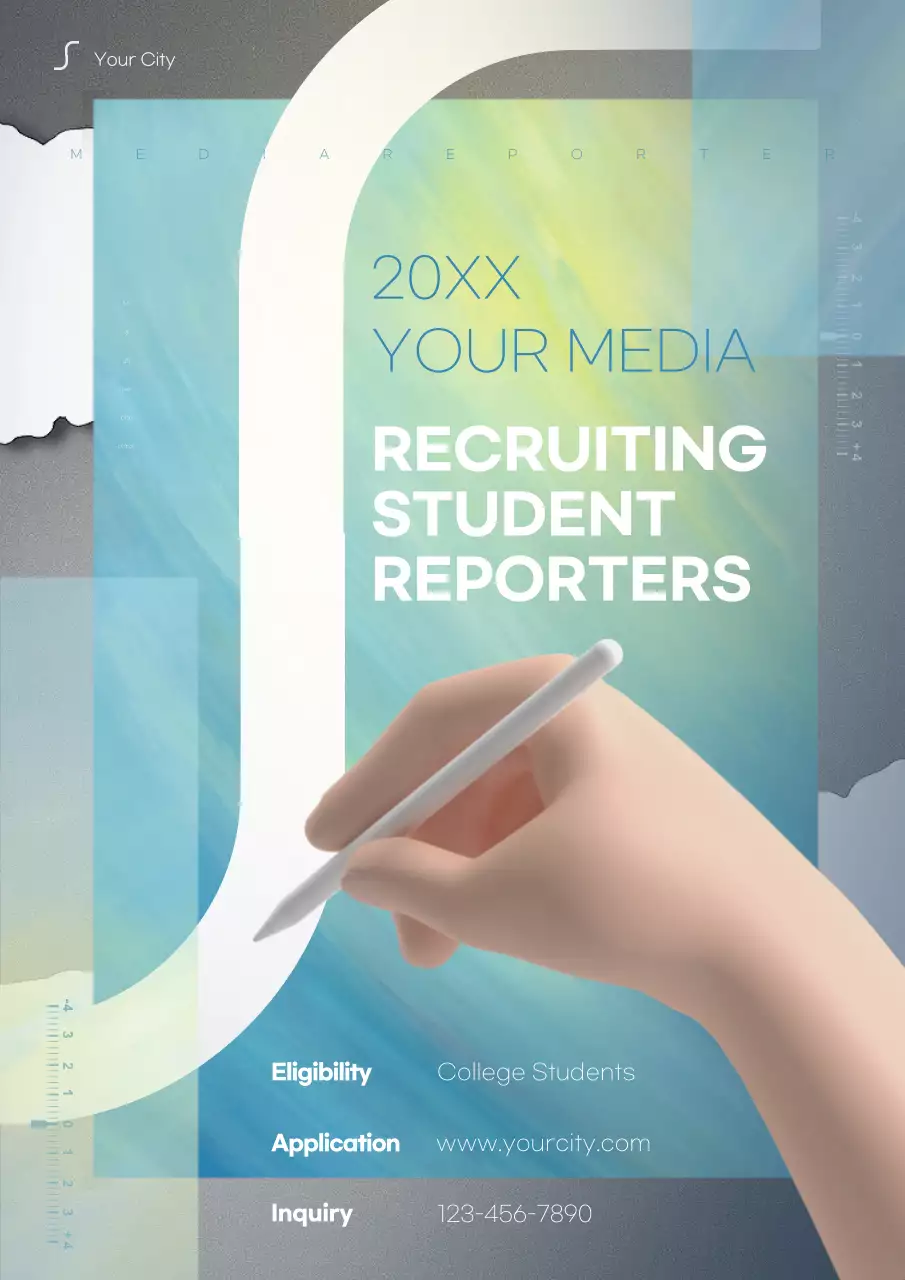 Blue Modern Recruitment Announcement Poster