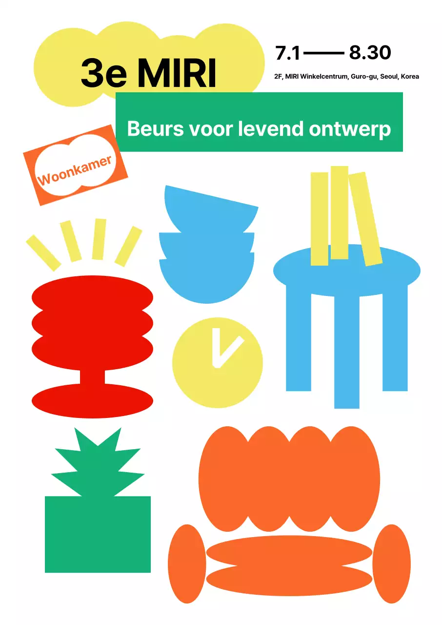 Living Design Fair met eenvoudige meubelafbeeldingen