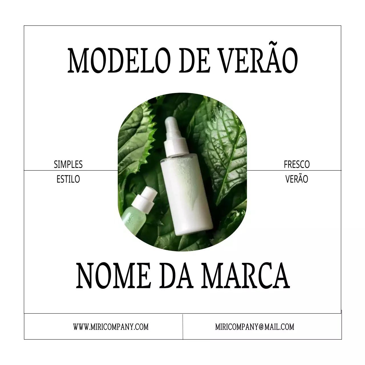 Branco e simples, marketing de marca de cosméticos de beleza de verão no verão