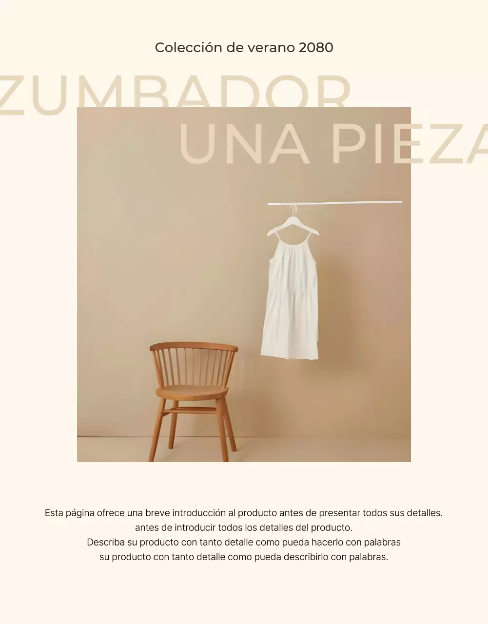 Anuncio de moda sencillo en beige