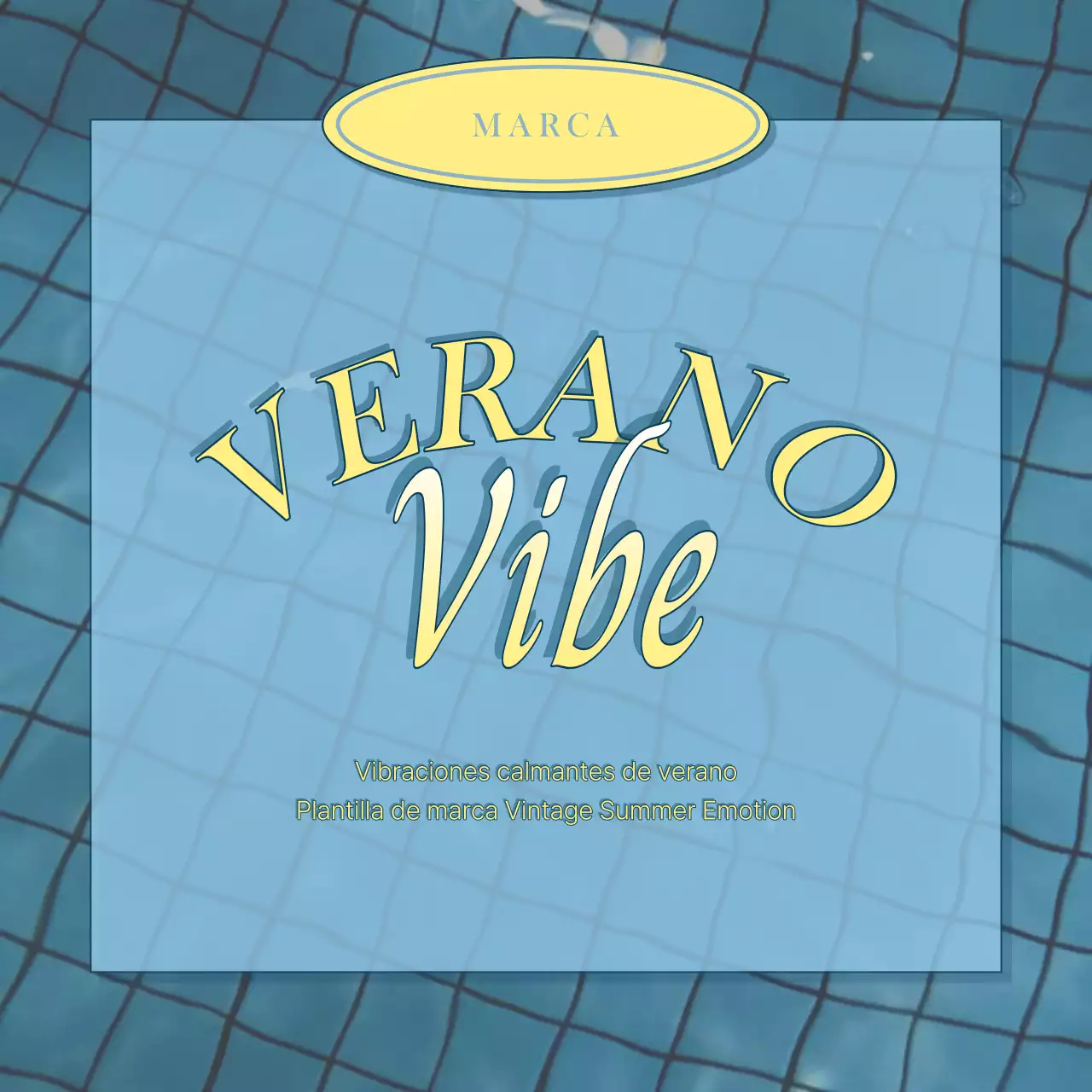 Un sencillo anuncio de evento veraniego en azul claro y amarillo