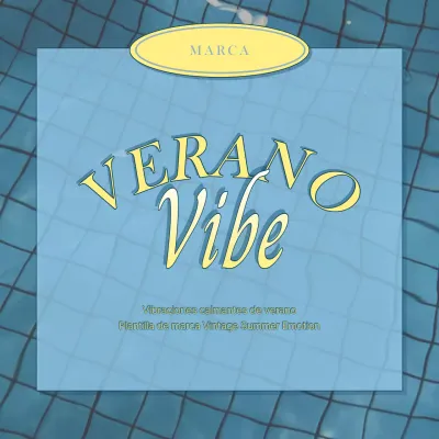 Un sencillo anuncio de evento veraniego en azul claro y amarillo