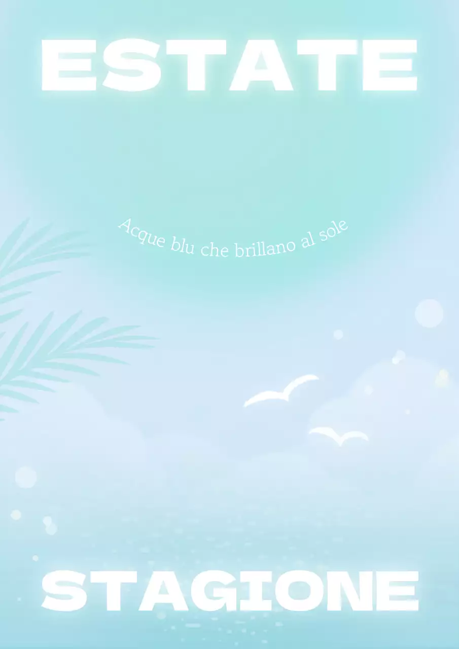 Un mare di blu estivo di tendenza in azzurro e menta post.