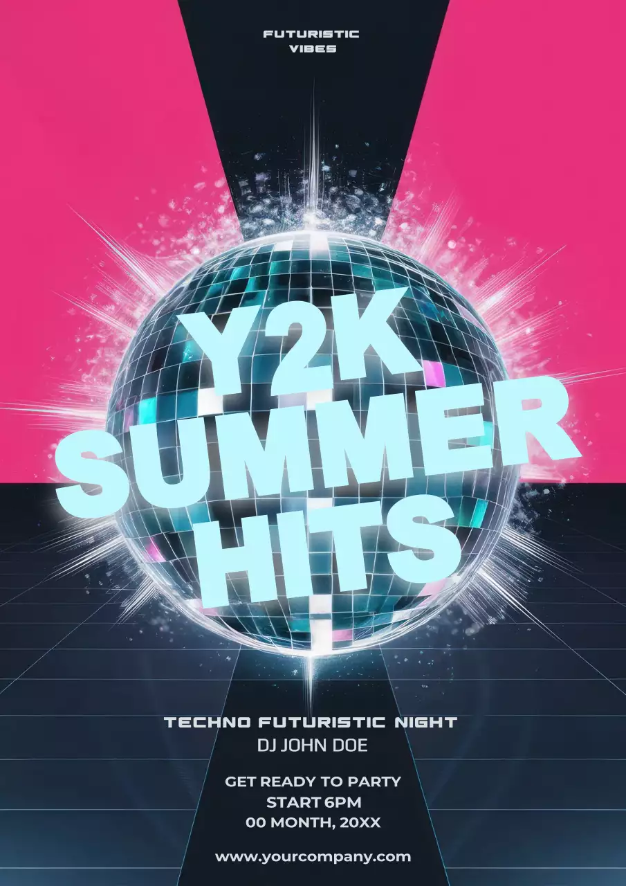 Pink Retro Summer Event Poster