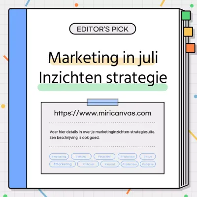Promoot een eenvoudige zwarte en lichtblauwe marketinginzichtenstrategie