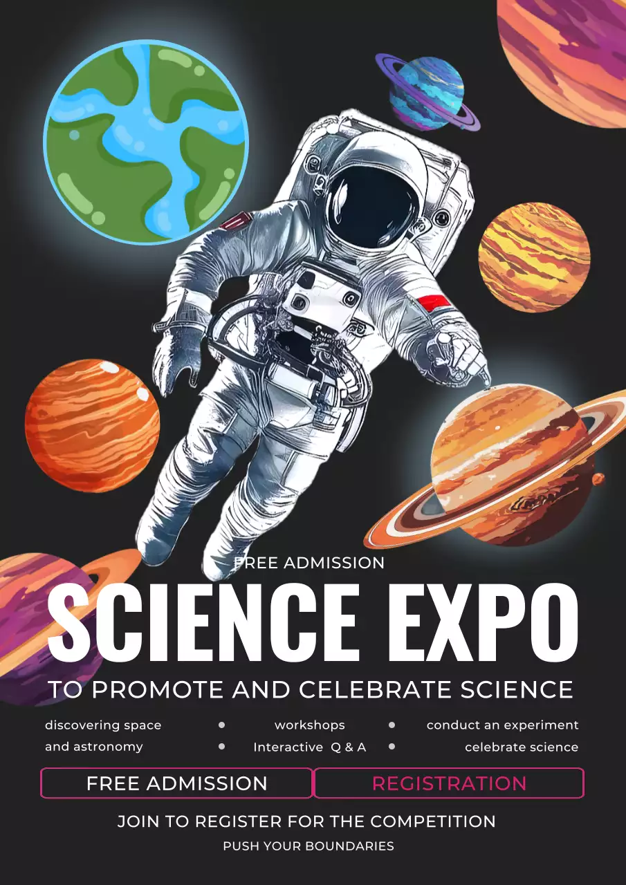 Black Modern Science Registration Poster