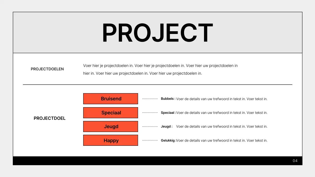 Een eenvoudige marketeersportefeuille in grijs en oranje