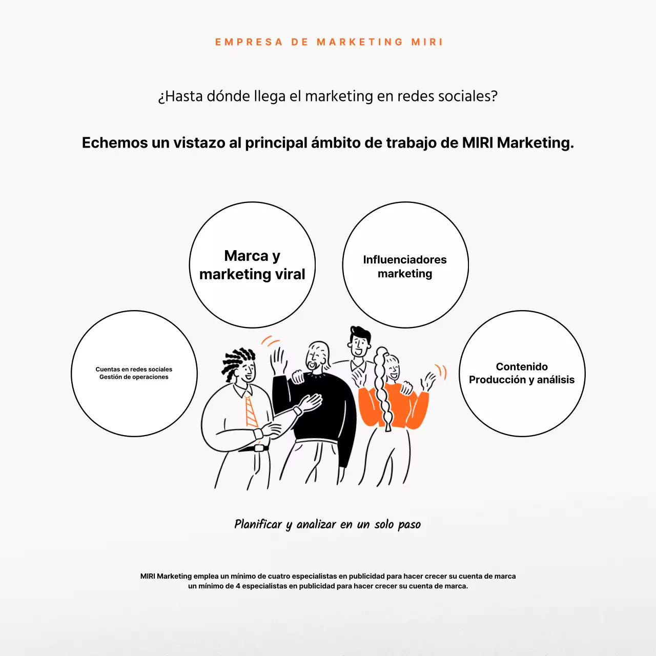 Promocione su consultoría de marketing en naranja y negro