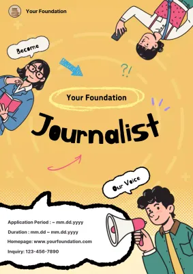 Yellow Comic Journalist Recruitment Poster