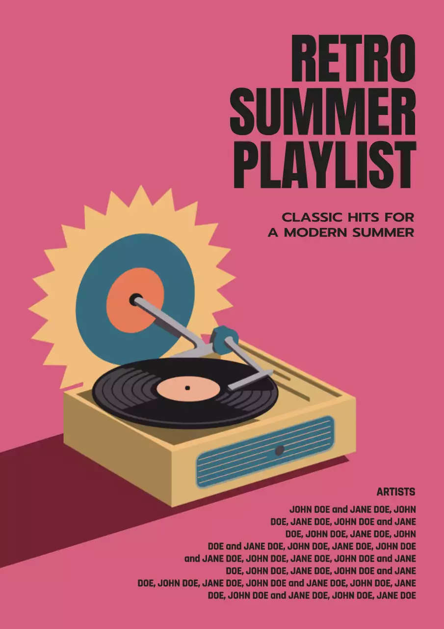 Pink Retro Music Playlist Poster