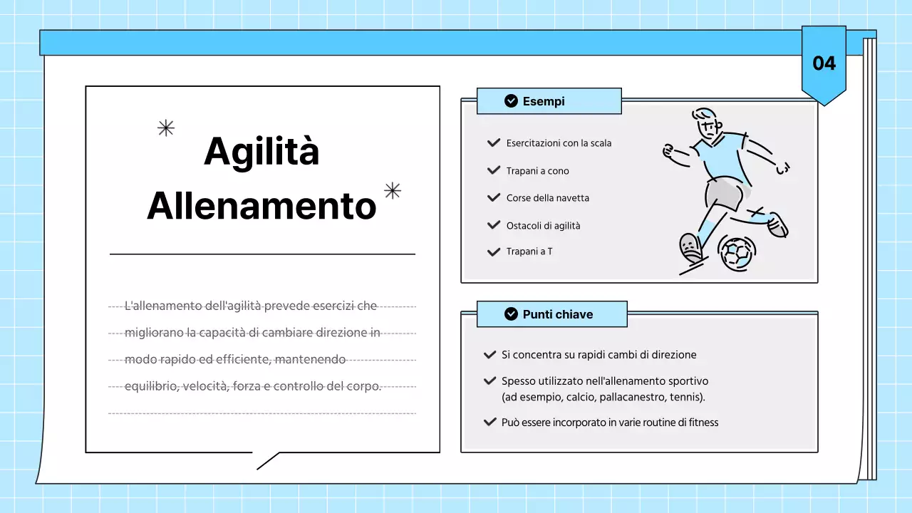 Materiale educativo per la salute di colore azzurro, semplice per l'esercizio fisico