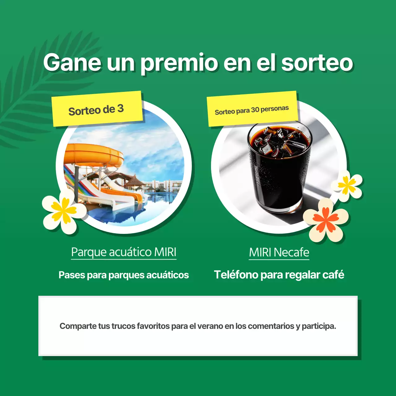 Promueva un acontecimiento veraniego tropical en azules y amarillos