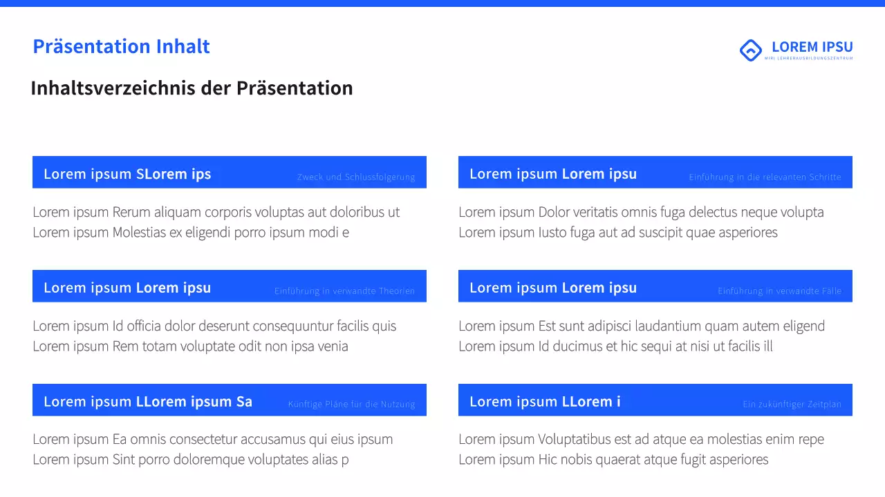 Einfaches Lehrermaterial in Blau und Schwarz