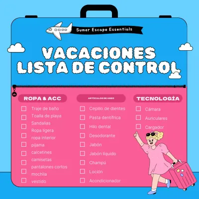Una introducción a la lista de verano en azul claro y rosa intenso