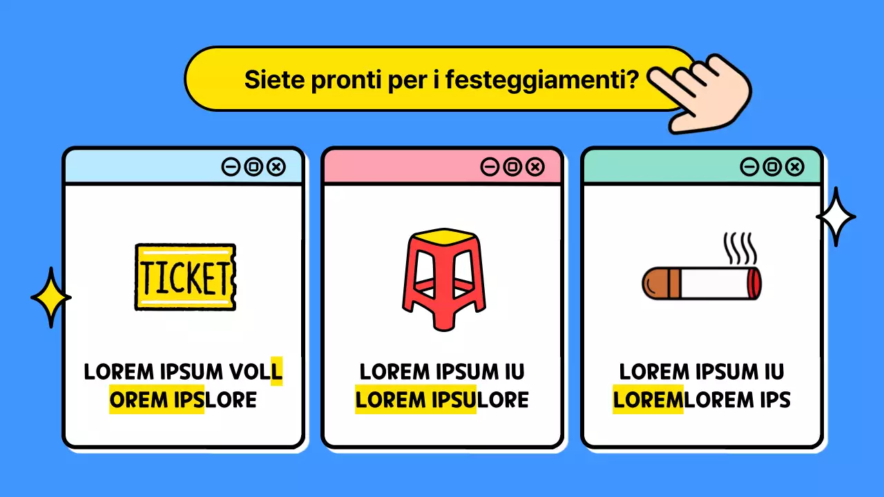 Annuncio di un festival estivo kitsch in blu