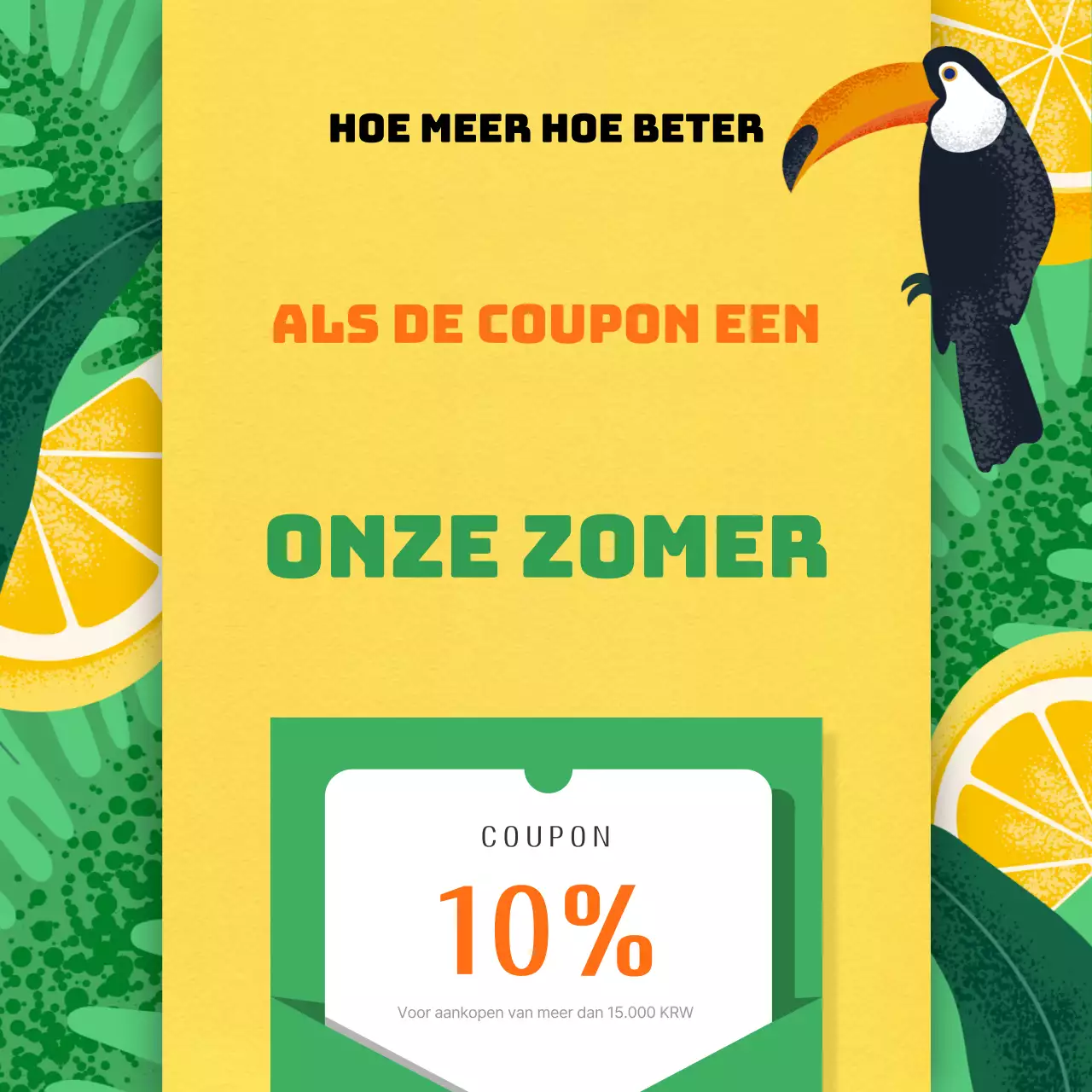 Promoot een tropisch coupon evenement in het groen