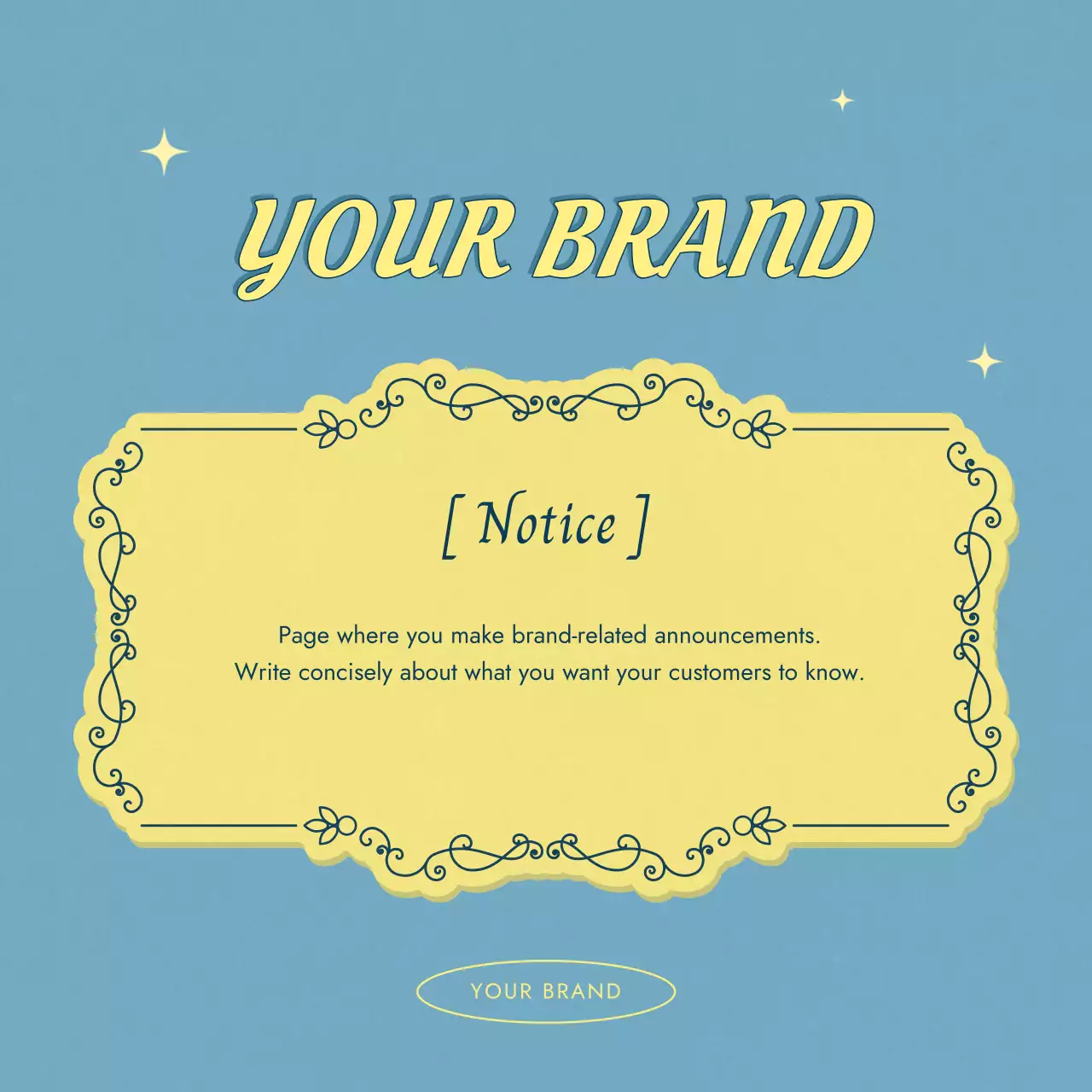 Blue Vintage Brand Notice Social Media Post