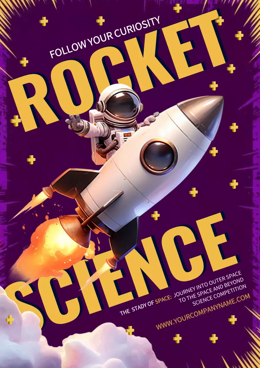 Purple Retro Space Promotion Poster