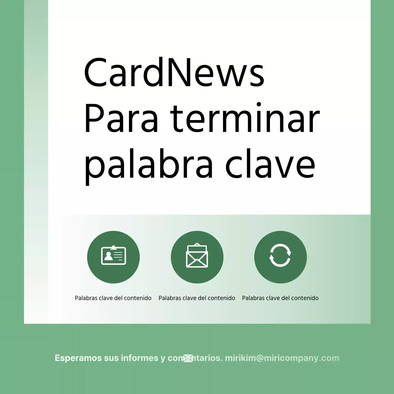 Un sencillo correo comercial en verde y blanco