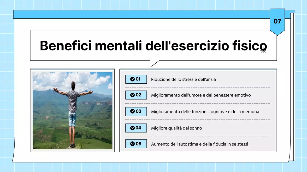 Materiale educativo per la salute di colore azzurro, semplice per l'esercizio fisico