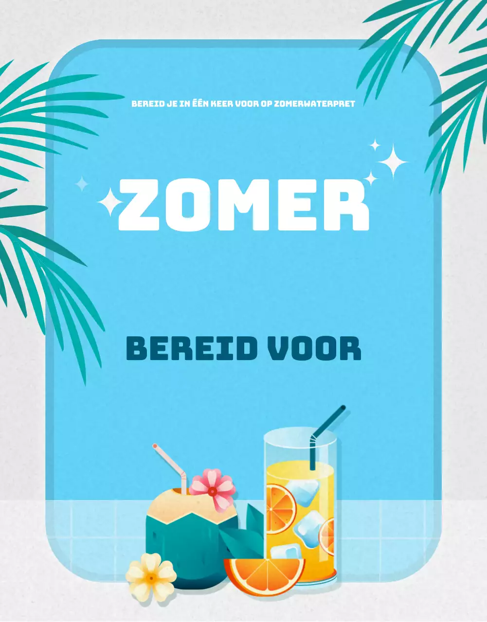 Promoot een evenement met vintage zomerartikelen in lichtblauw
