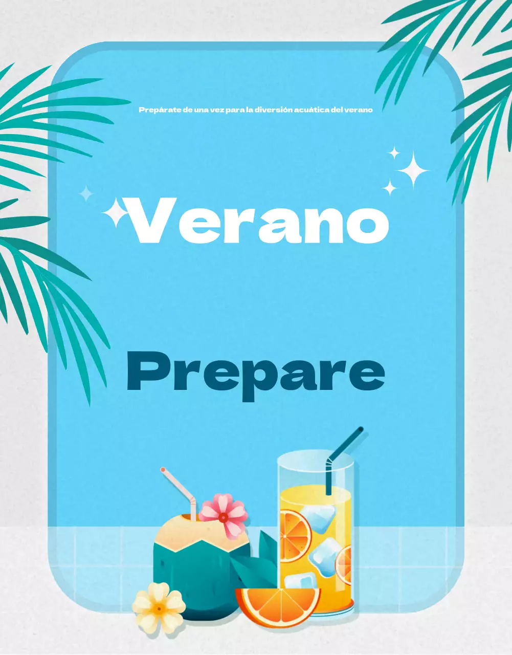 Promocione un evento con artículos vintage de verano en azul claro