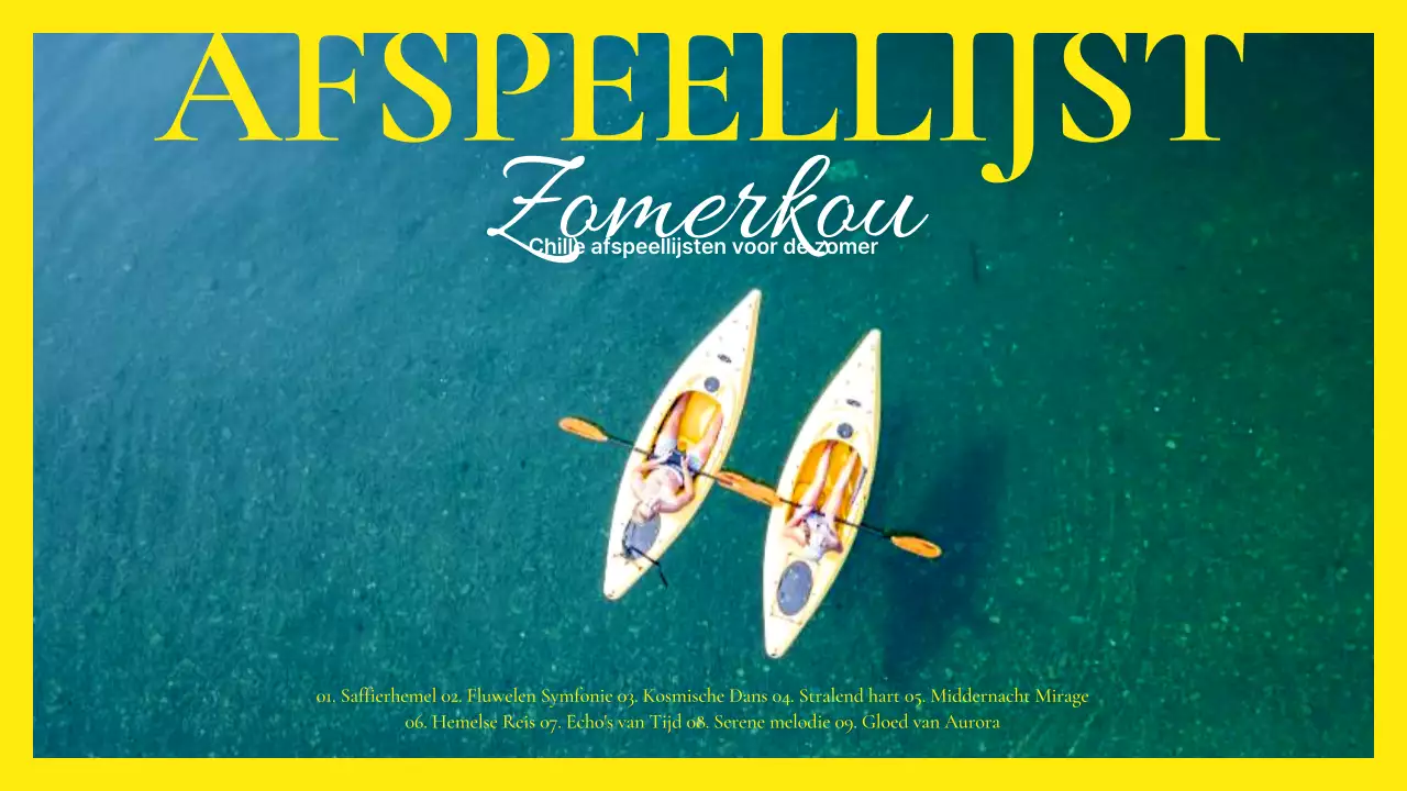 Promoot een afspeellijst met trendy stijlen in geel en wit