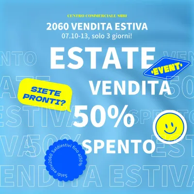 Promuovere una vendita kitsch in azzurro e bianco