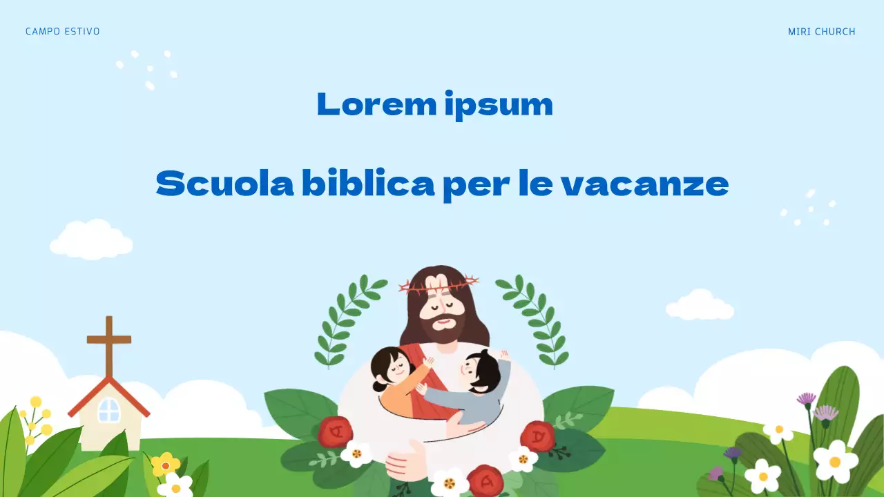 Risorse per la scuola biblica estiva in azzurro e verde