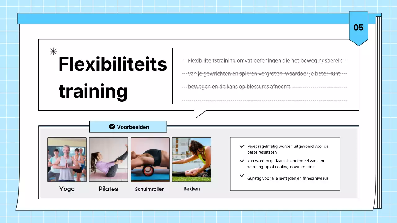 Lichtblauw eenvoudig oefenmateriaal voor gezondheidsvoorlichting