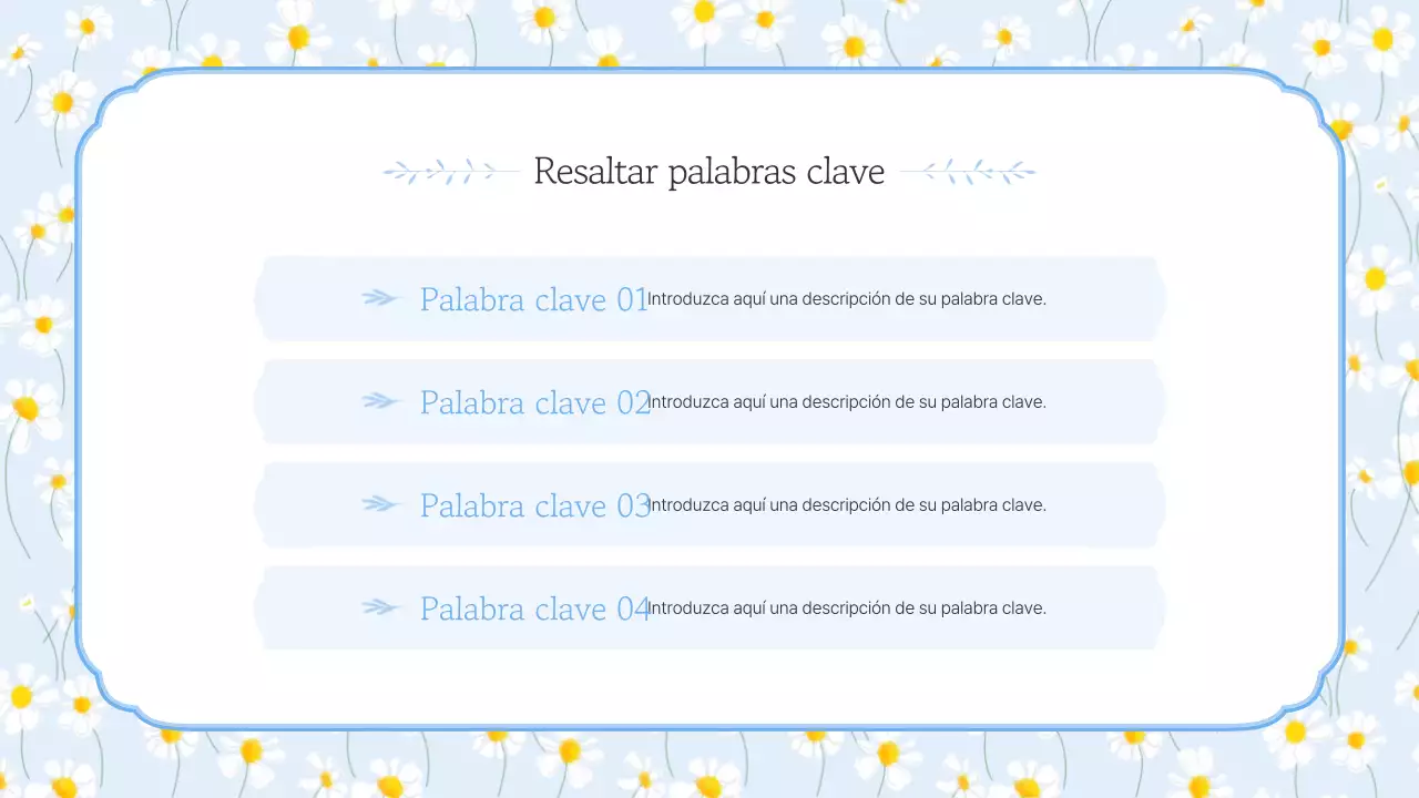 Sencillas flores de verano en presentación azul claro y amarillo