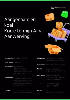 Een trendy wervingsgids voor Alva op korte termijn in zwart en groen