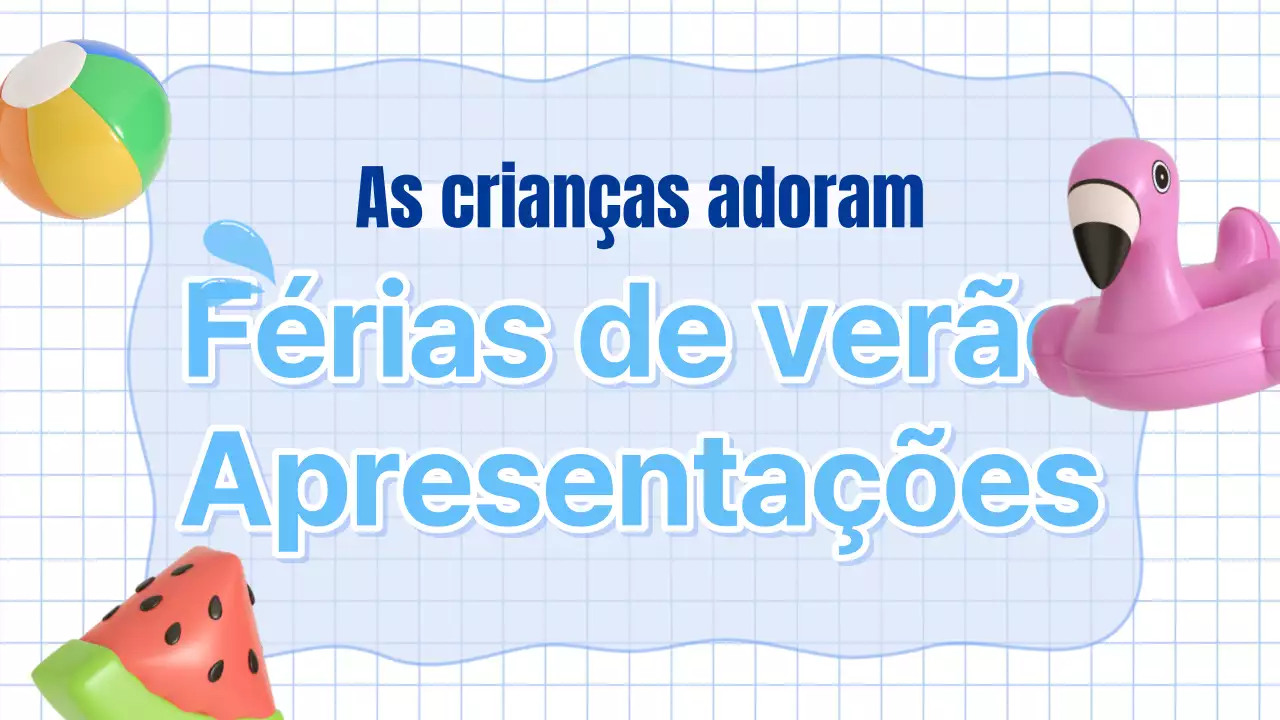 Recursos didácticos para as férias de verão em azul e azul claro