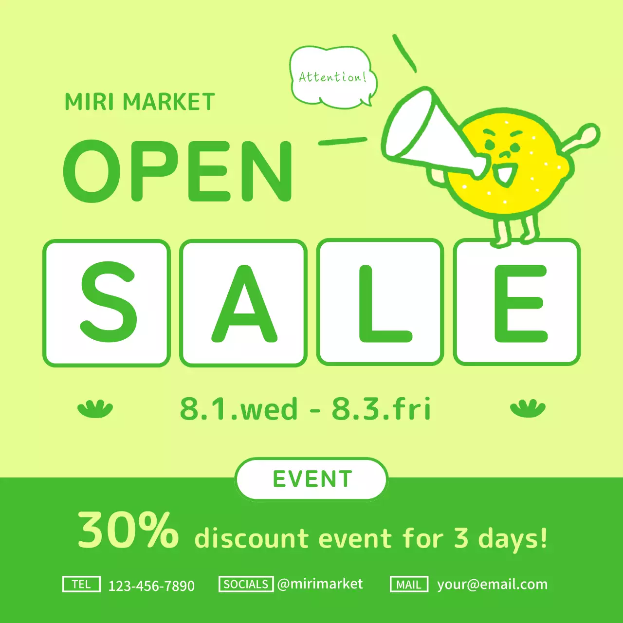 Green Trendy Sale Promotion Social Media Post