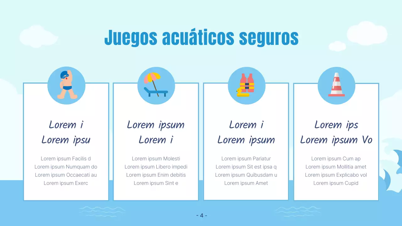 Una bonita presentación de vacaciones de verano en azul y beige