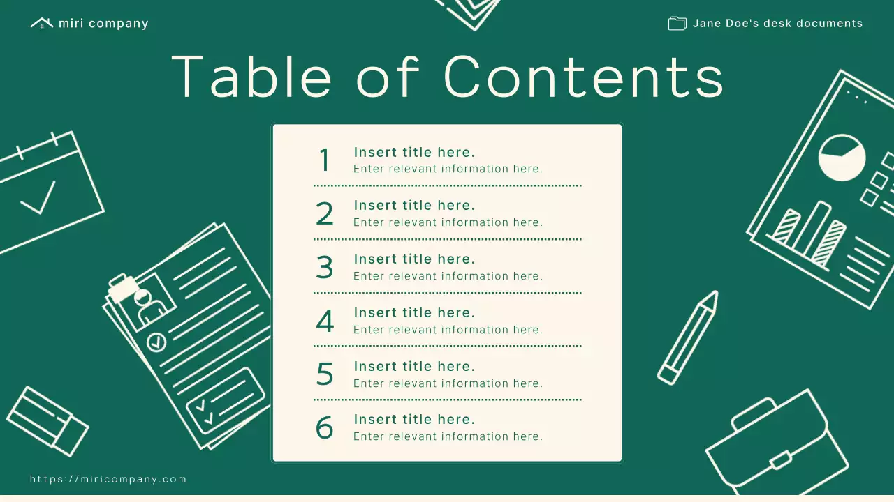 그린 미니멀 오피스 문서 공지 프레젠테이션