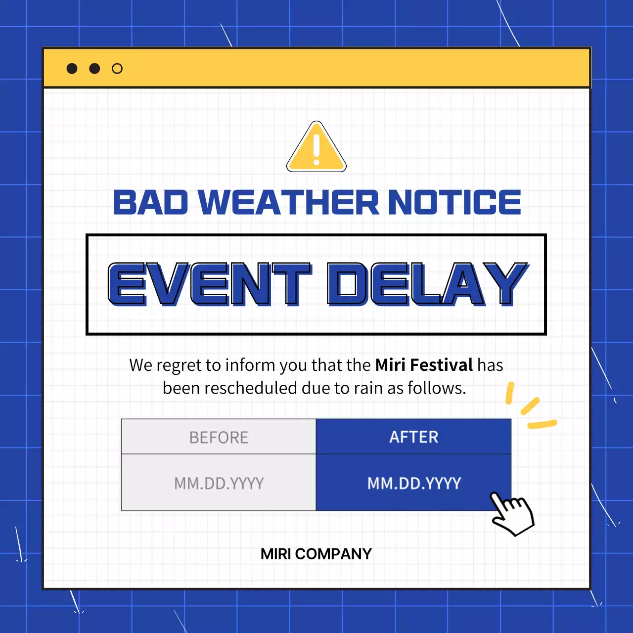 Blue Modern Event Notice Social Media Post