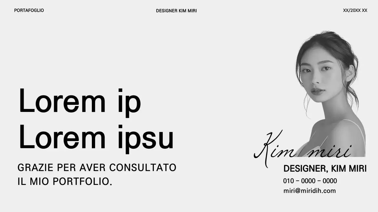 Un portfolio di carriera di base in bianco e nero