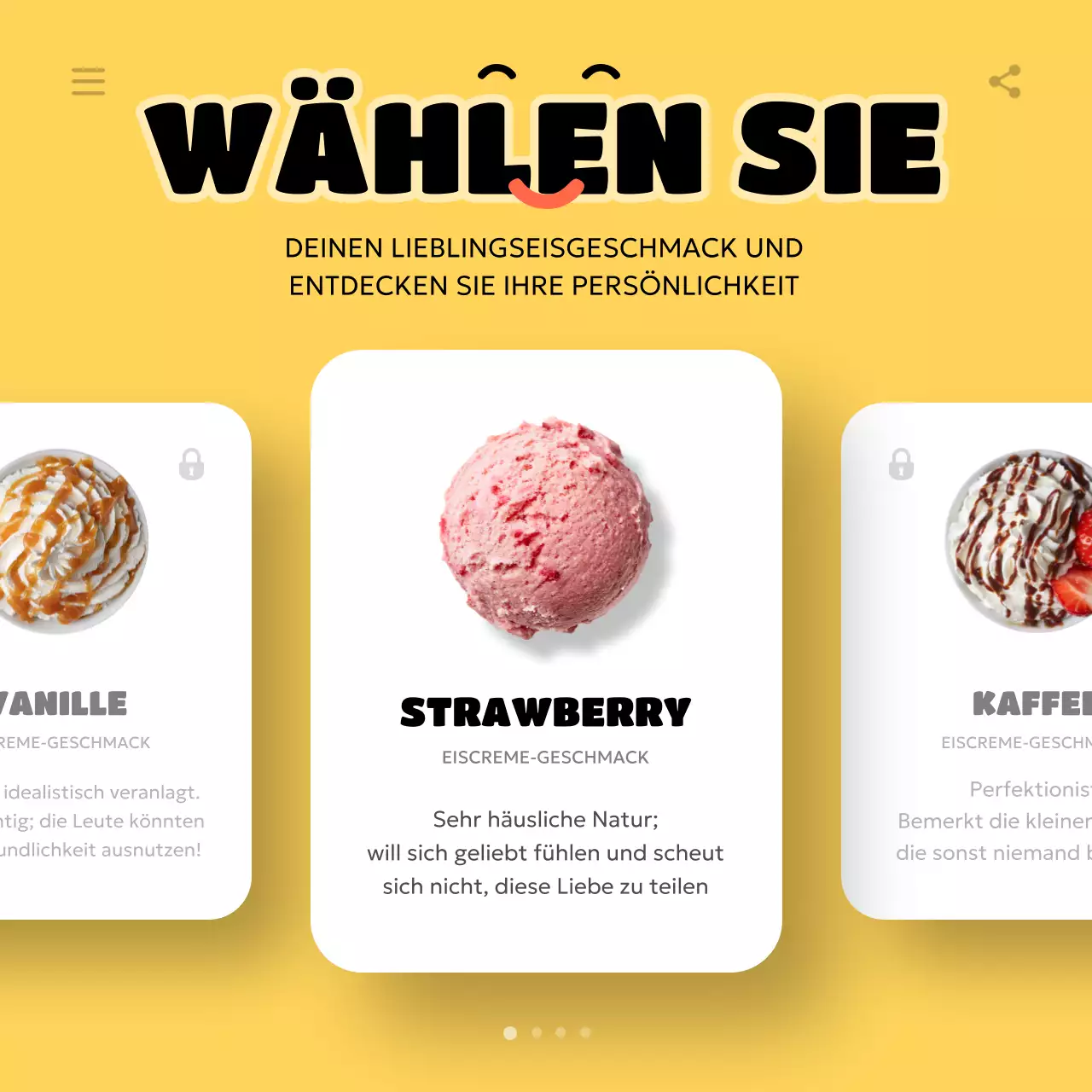 Moderne Eiscreme-Persönlichkeitstypen in Gelb und Schwarz @yellowandblack