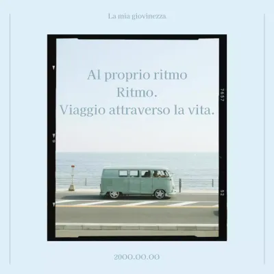Un post sentimentale minimalista in azzurro e nero