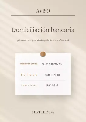 Un sencillo anuncio de depósito directo en beige y marfil