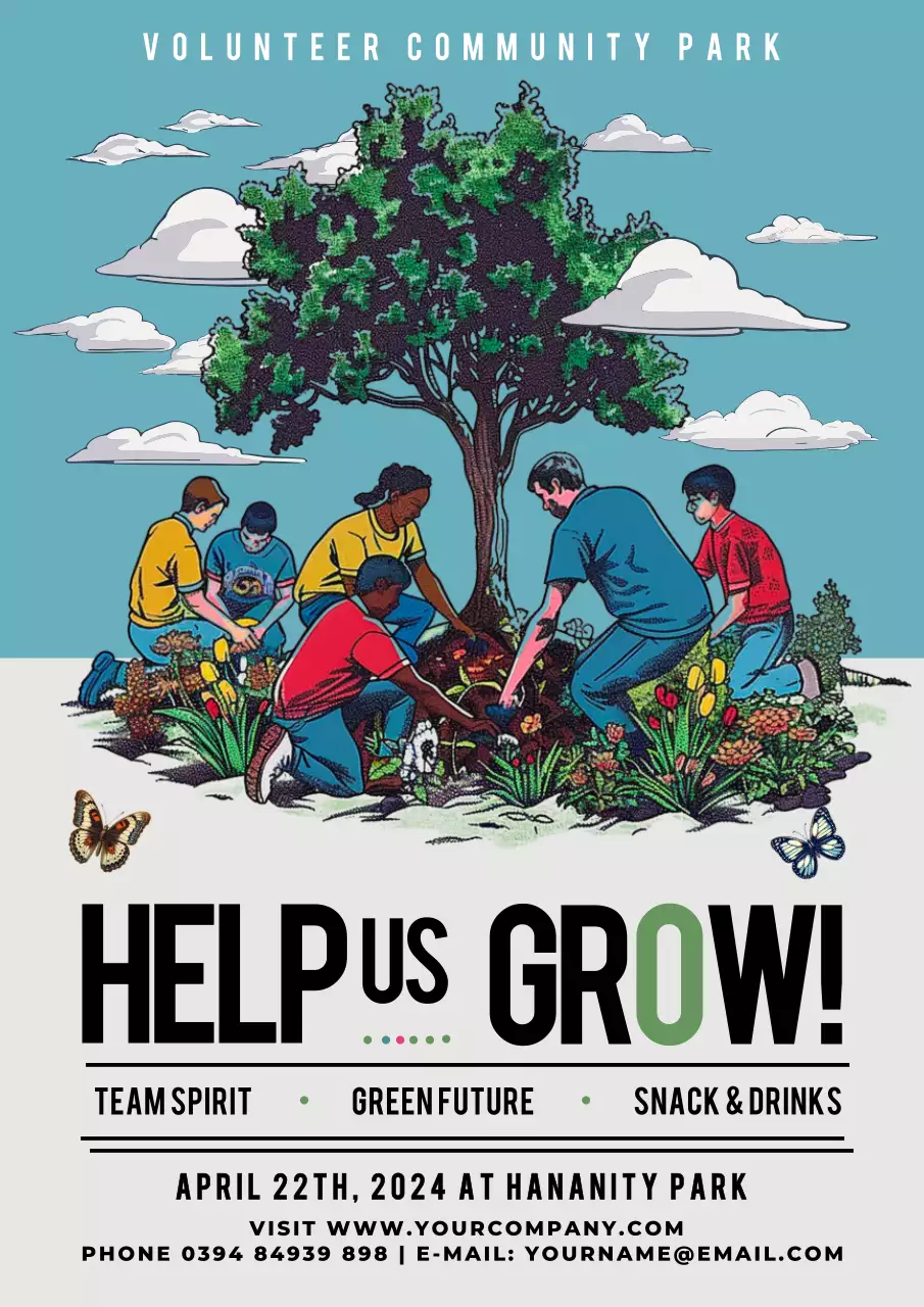 Blue Rustic Community Event Poster