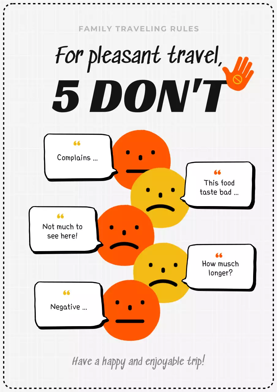 The orange and yellow family travel banned words campaign