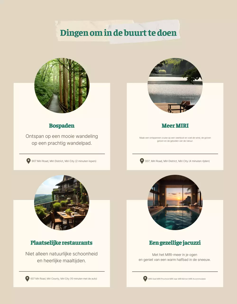 Groen en beige, een gezellig zomerverblijf voor de zintuigen