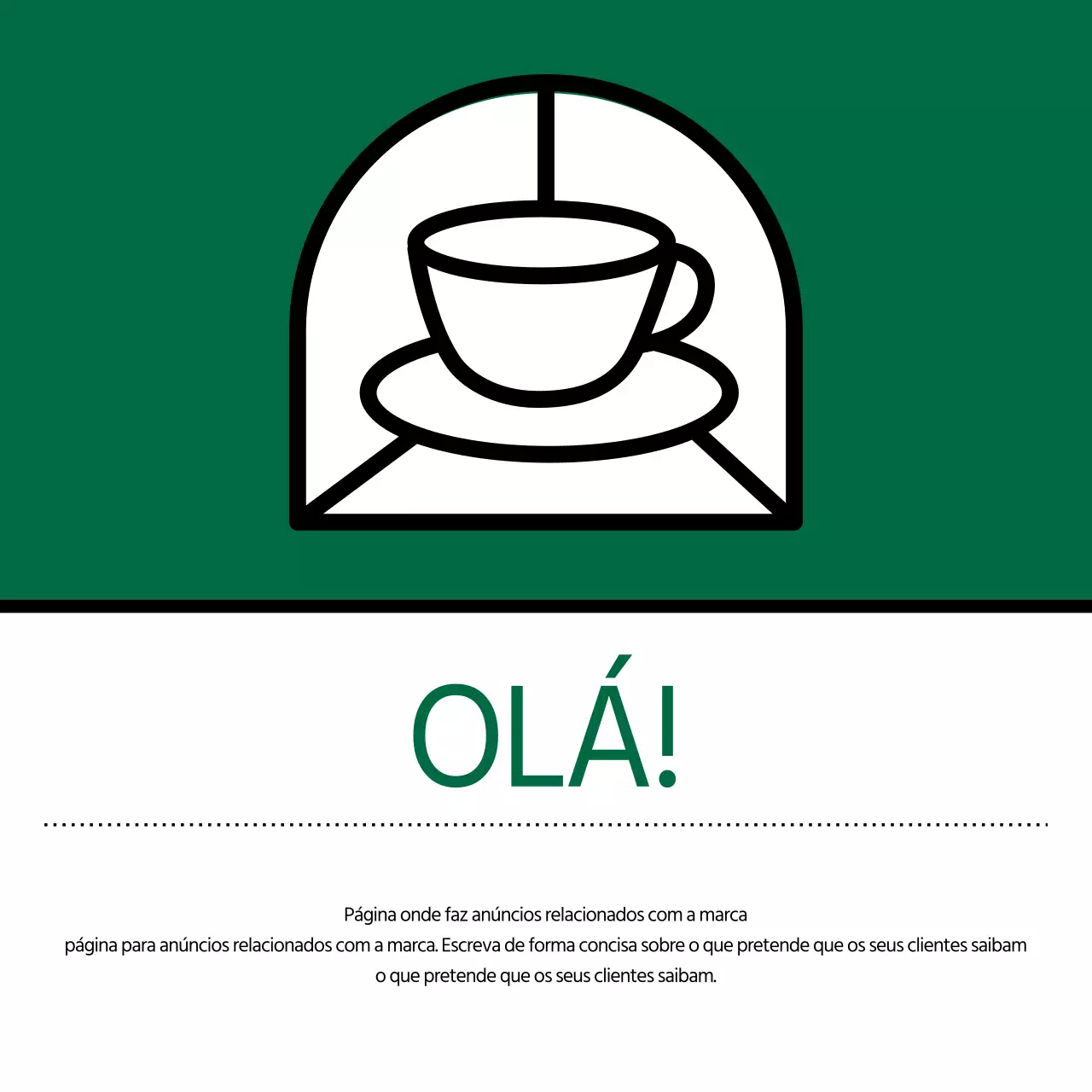 Anúncios de café moderno verde e branco