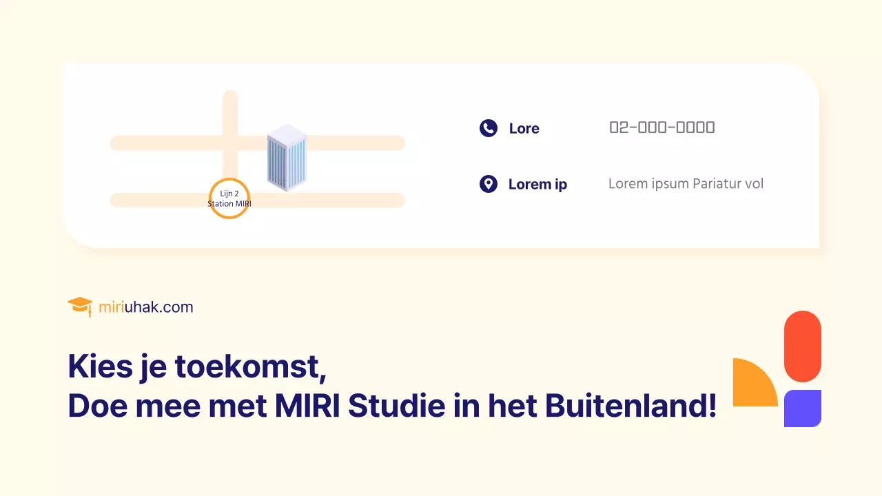 Een eenvoudige geel-oranje studiegids voor het buitenland
