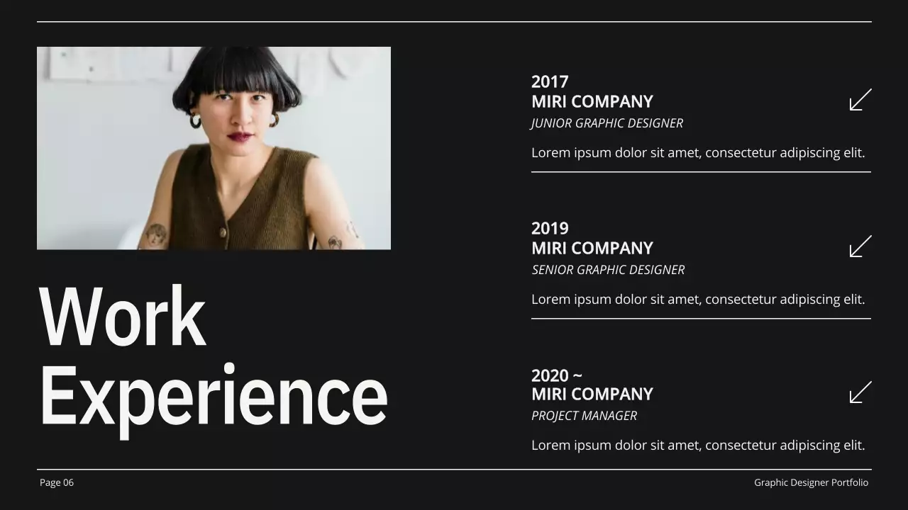 Black Modern Portfolio Resume Presentation