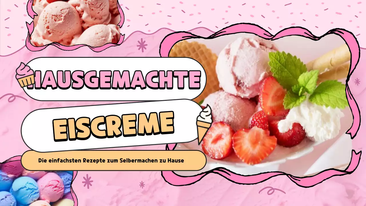 Rosa und orange bezaubernde hausgemachte Eiscreme Rezept Abdeckung