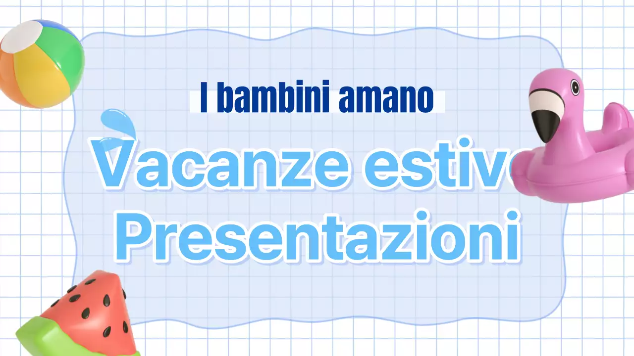 Risorse didattiche per le vacanze estive in blu e azzurro